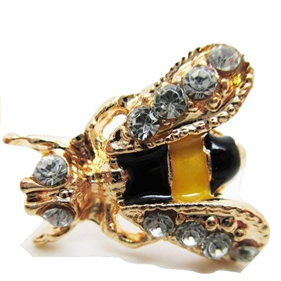 Crystal Bumble Bee Stud Earrings - Picture 2 of 8